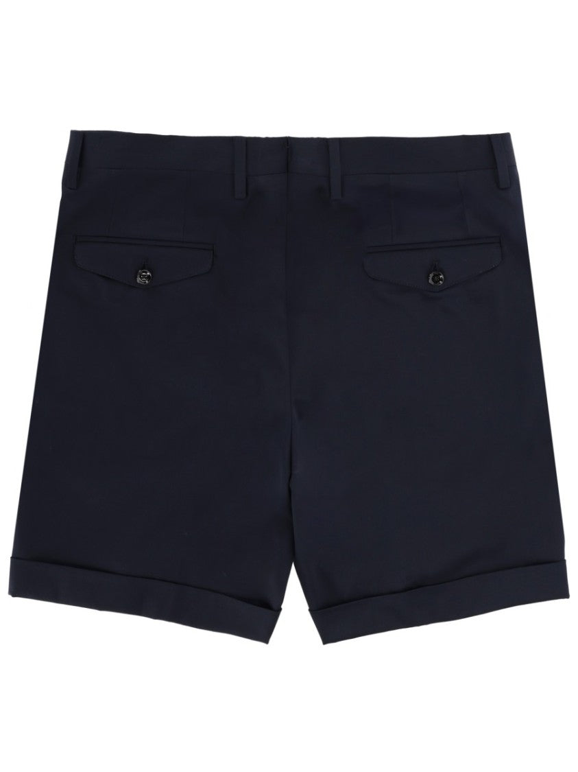 Lardini Neutrals Tailored Front Pleats Cotton Shorts