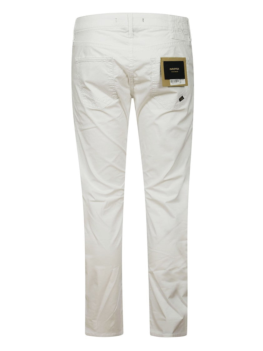 Incotex Refined White Trousers With Practical Pockets