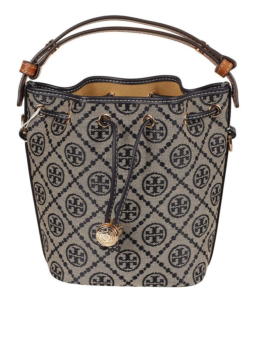 Tory Burch Structured Bucket Bag With Drawstring Closure