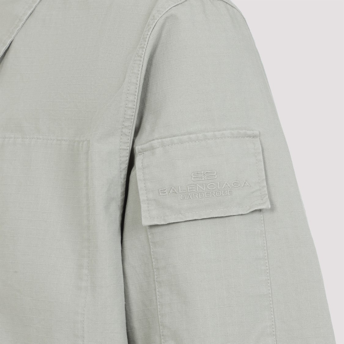 Balenciaga Military Beige Cotton Long Sleeves Military Shirt