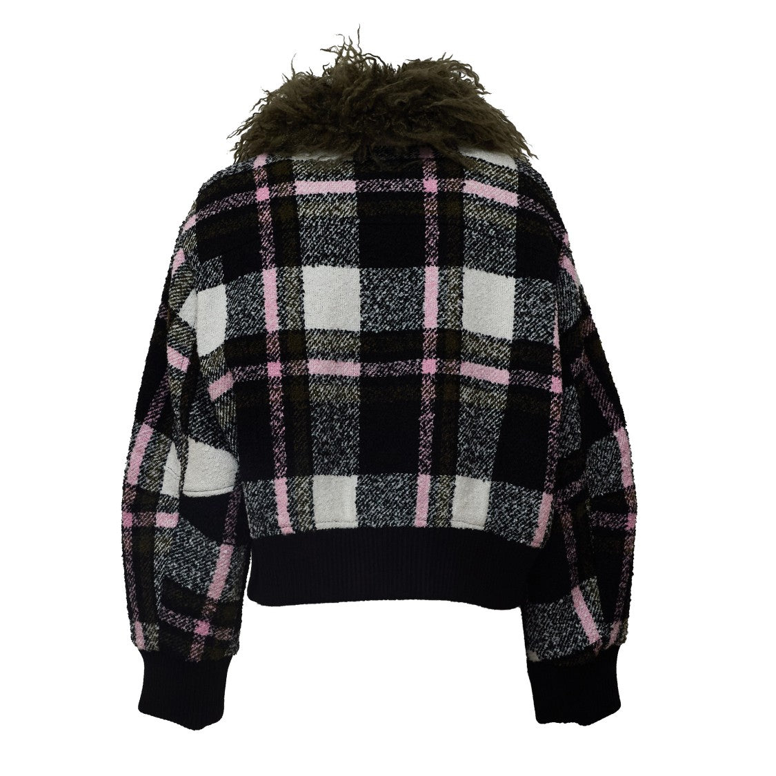 Essentiel Antwerp Kpop Removable Faux Fur Collar Bomber Jacket