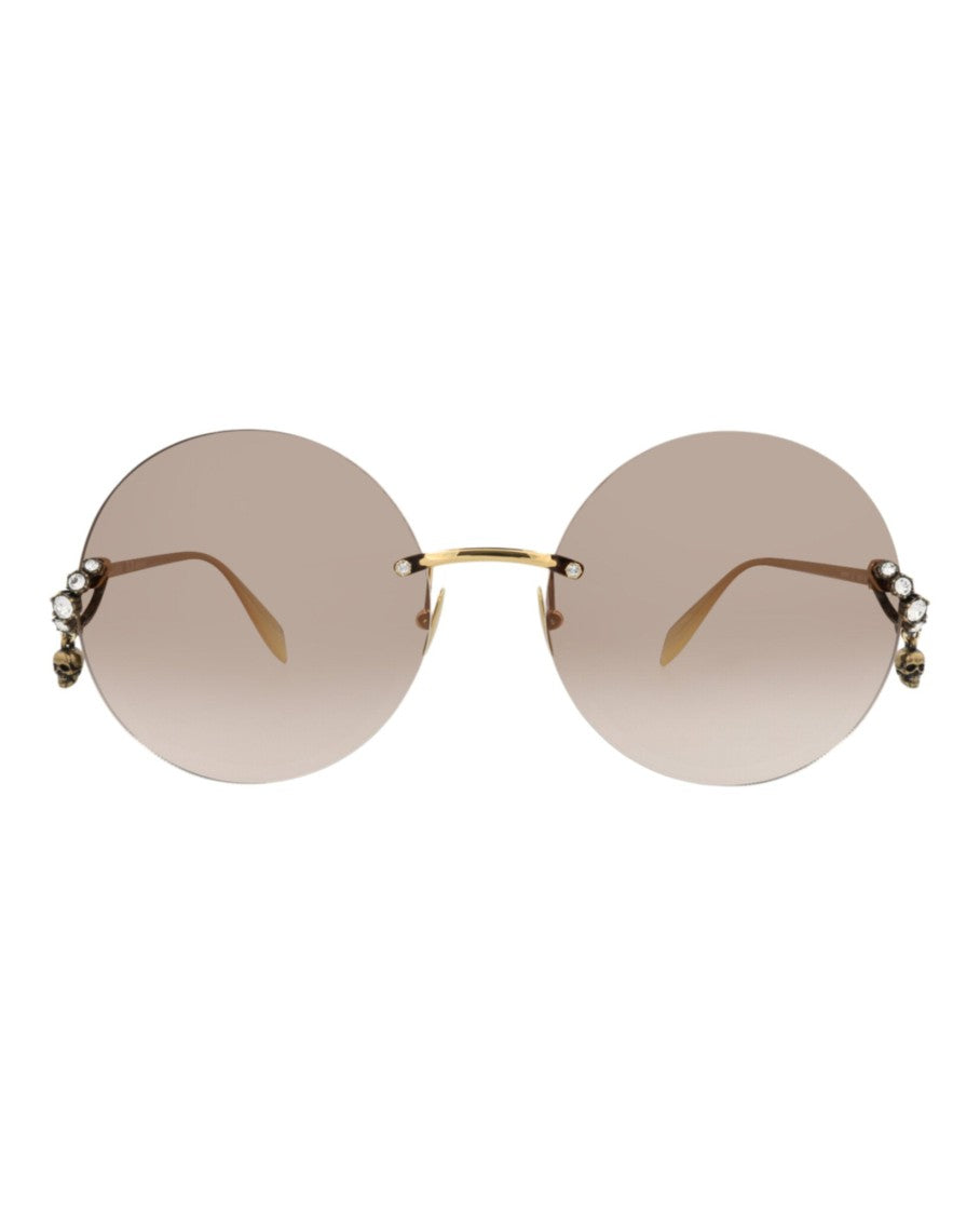 Alexander Mcqueen Round-Frame Metal Sunglasses