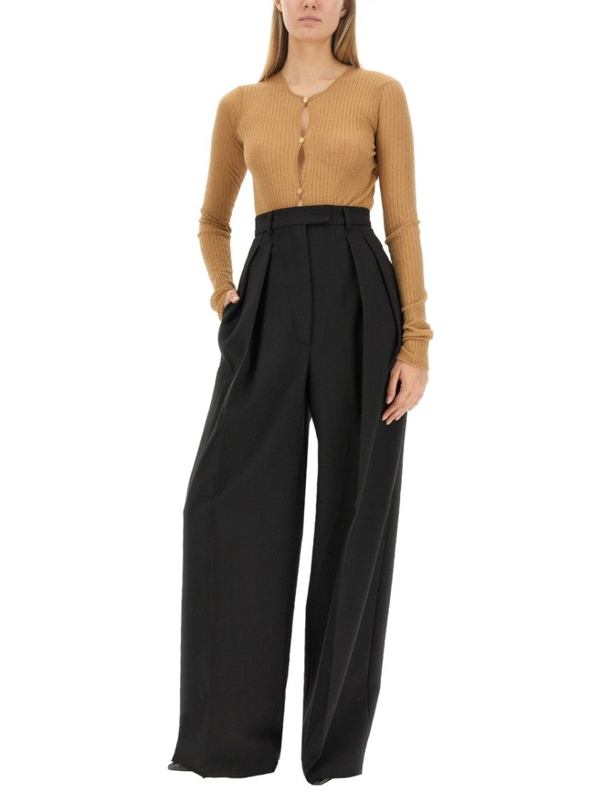Sportmax Ribbed Slim Fit Bodysuit With Button Closure