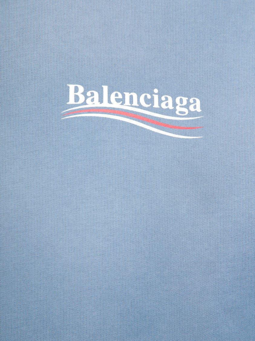 Balenciaga Hooded Cotton Sweatshirt With Political Logo And Kangaroo Pocket