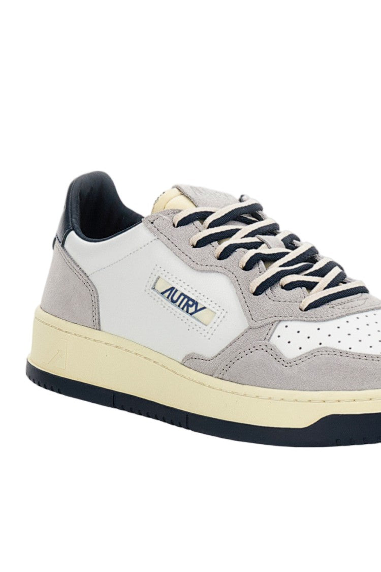 Autry White Medalist Low Leather Suede Sneakers