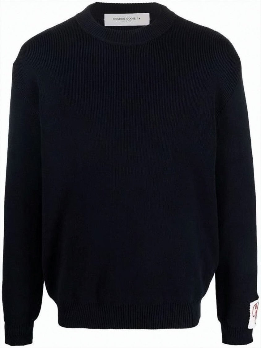 Golden Goose Crew Neck Sweater With Contrasting Patch