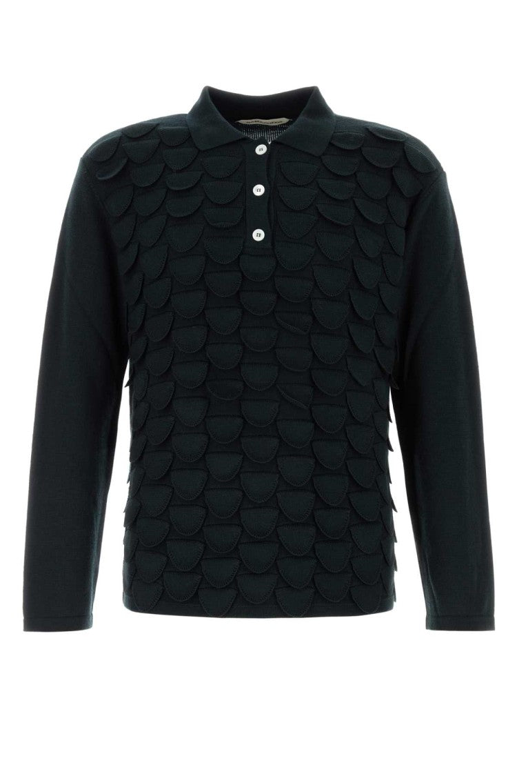 Namacheko Midnight Blue Wool Polo Shirt