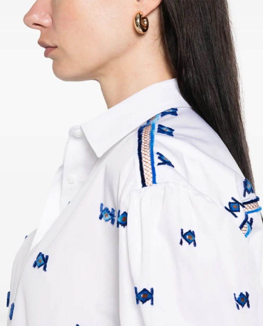 Ermanno Scervino Classic Embroidered White Cotton Shirt