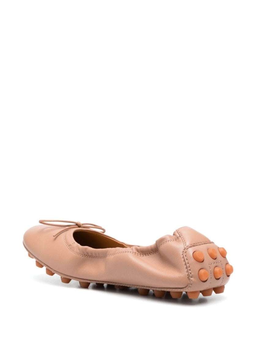 Tod's Pink Bubble Soft Leather Ballerinas
