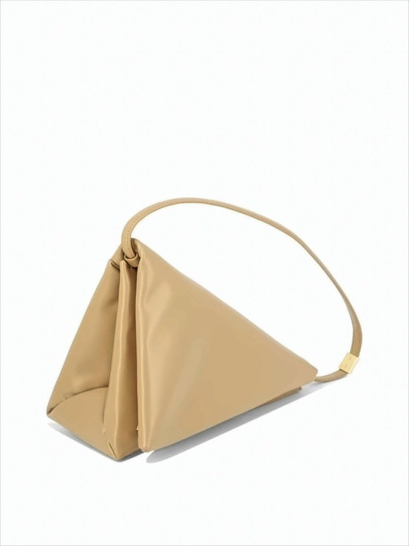 Marni Triangular Geometric Tote Bag In Smooth Calf Leather