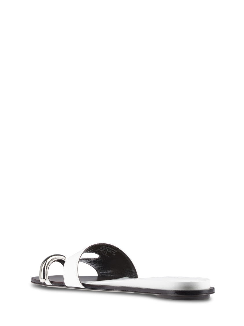 Tory Burch Pierced Leather Slide Shoes With Minimalist Silhouette