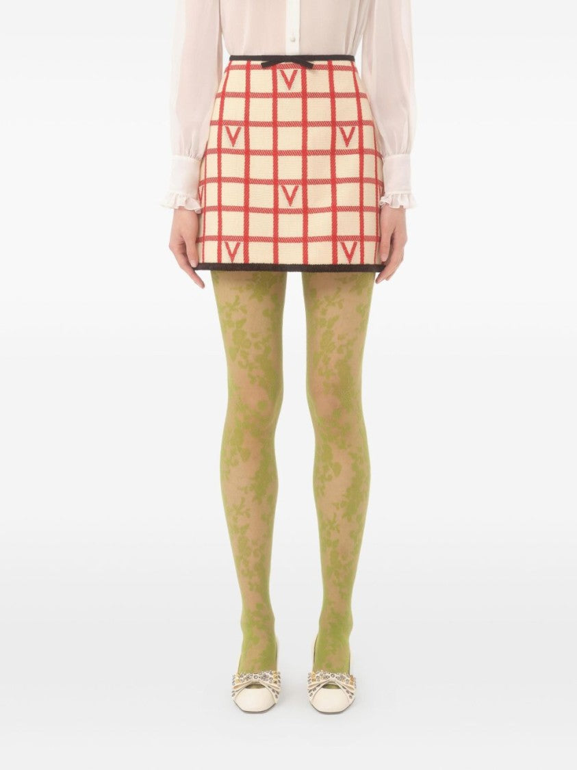 Valentino Garavani Check Skirt With Vlogo