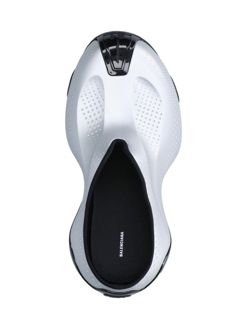 Balenciaga Metallic Silver Sneakers With Chunky Sole