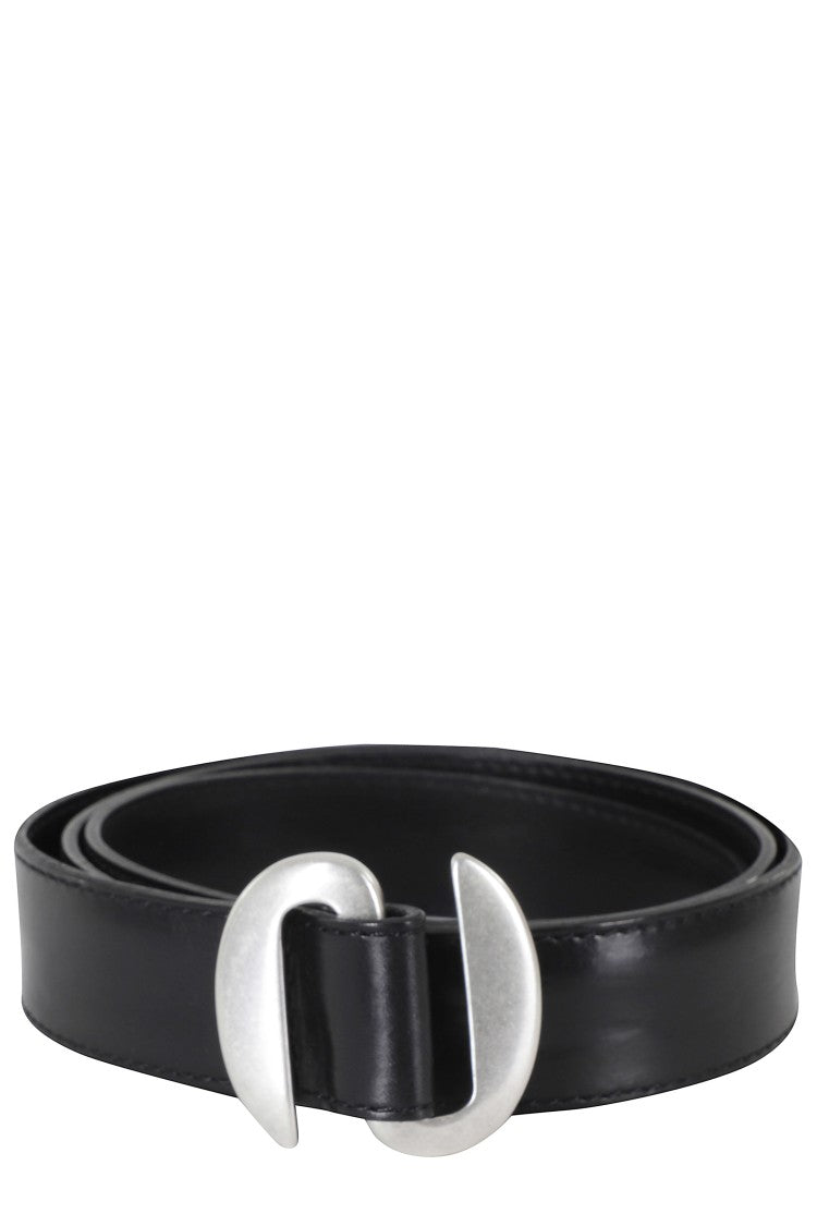 Orciani Black Broken O Silver-Finish Buckled Leather Belt
