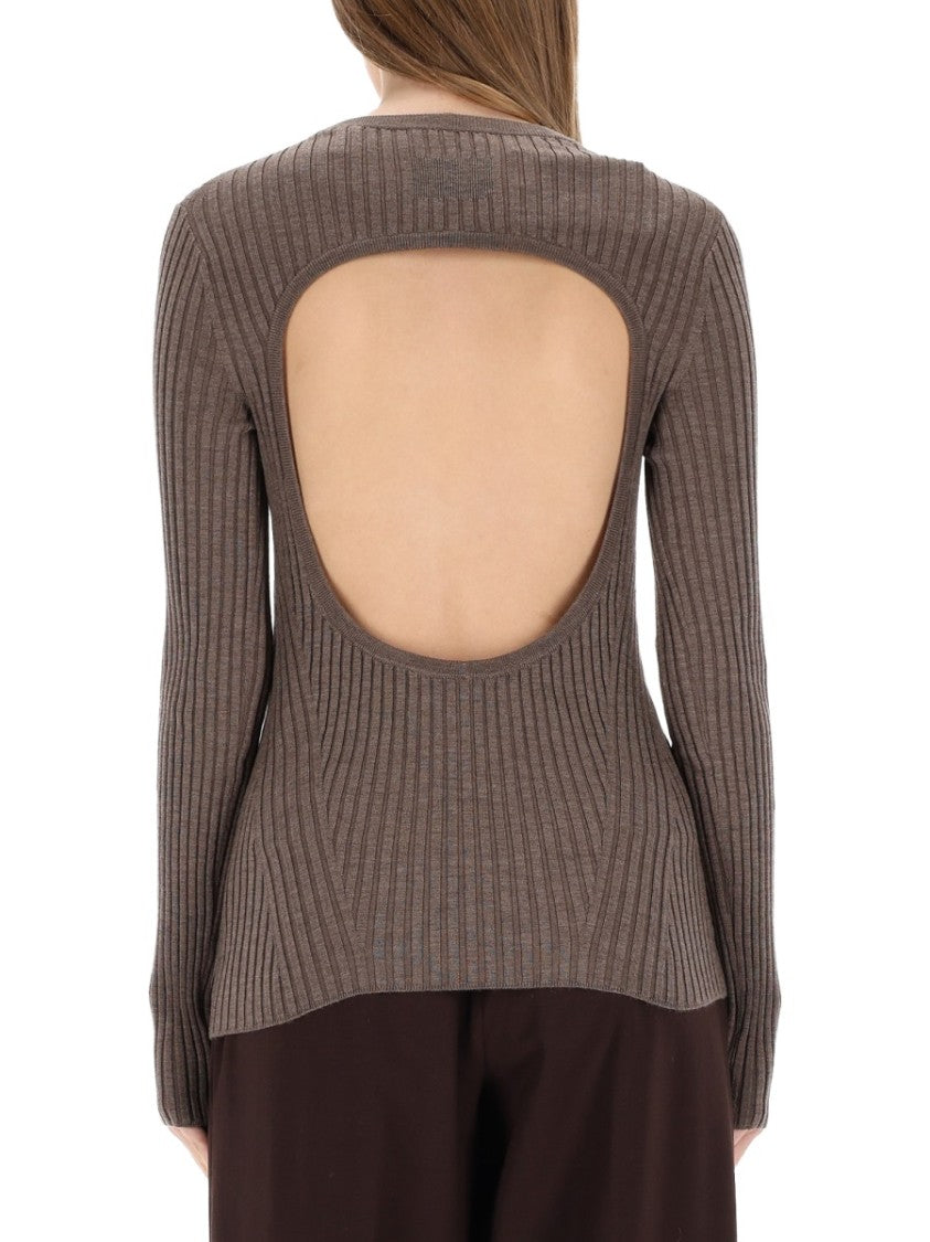 Helmut Lang Ribbed Open Back Knit Top