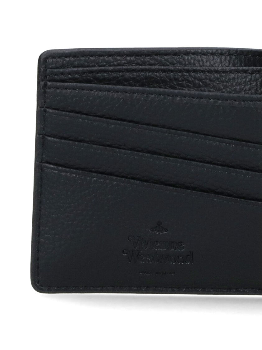 Vivienne Westwood Textured Black Bi-Fold Wallet