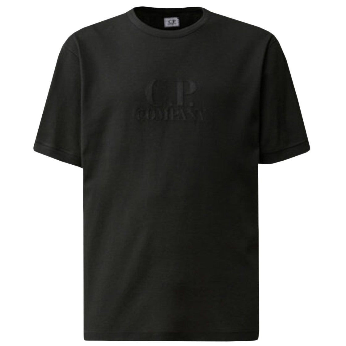 C.P. Company Solid Black T-Shirt With Classic Crew Neckline And Relaxed Fit