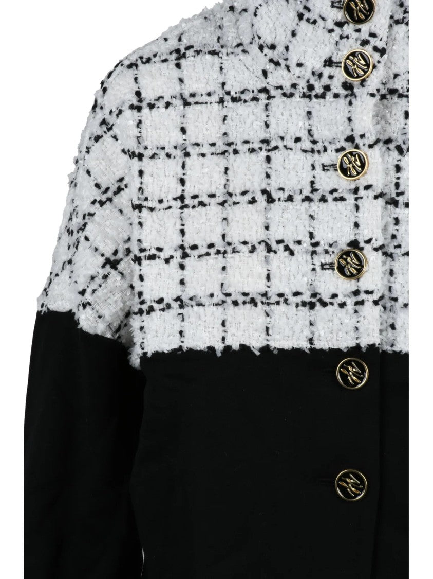 Karl Lagerfeld Textured Bouclé Jacket With Gold-Tone Buttons