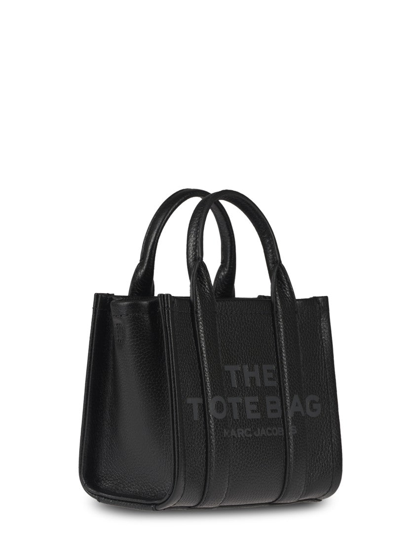 Marc Jacobs Structured Black Crossbody Tote With Textured Finish