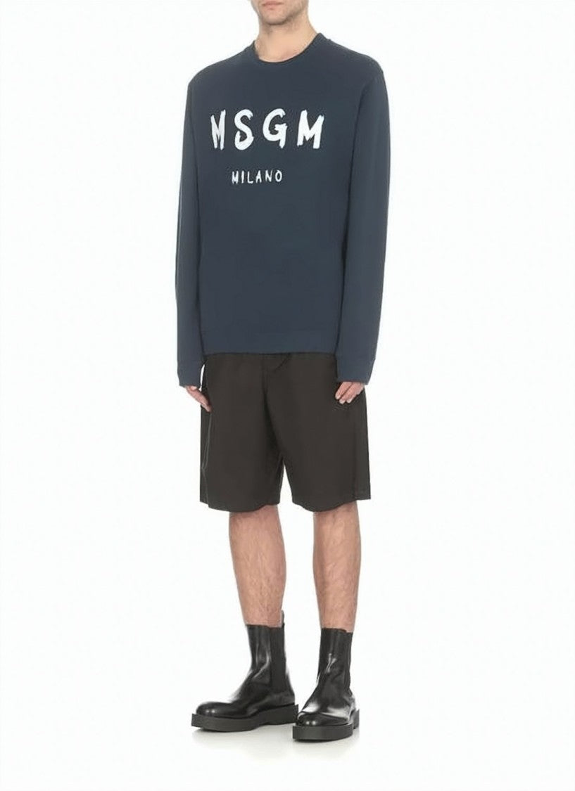 Msgm Relaxed-Fit Long-Sleeve T-Shirt With Bold Graphic Print
