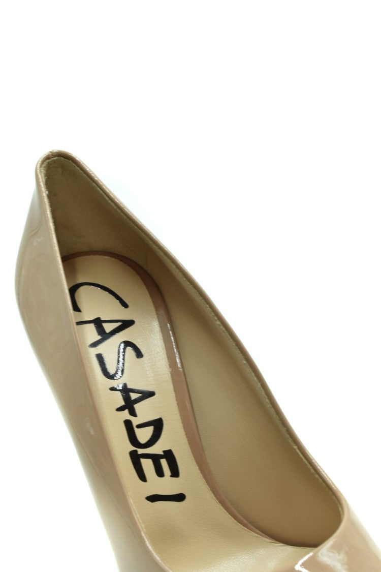 Casadei Glossy Patent Leather Beige Pumps Stiletto