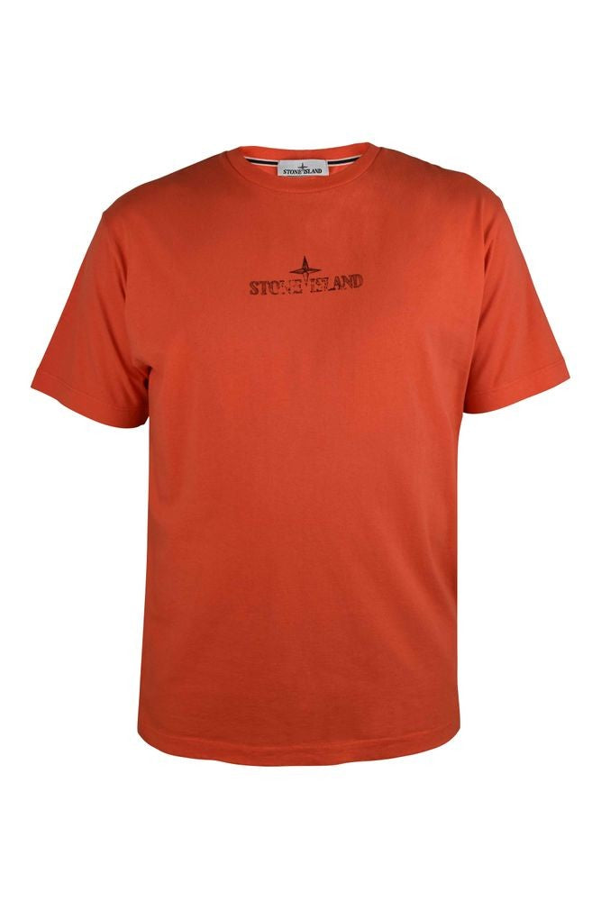 Stone Island Orange Cotton T-Shirt