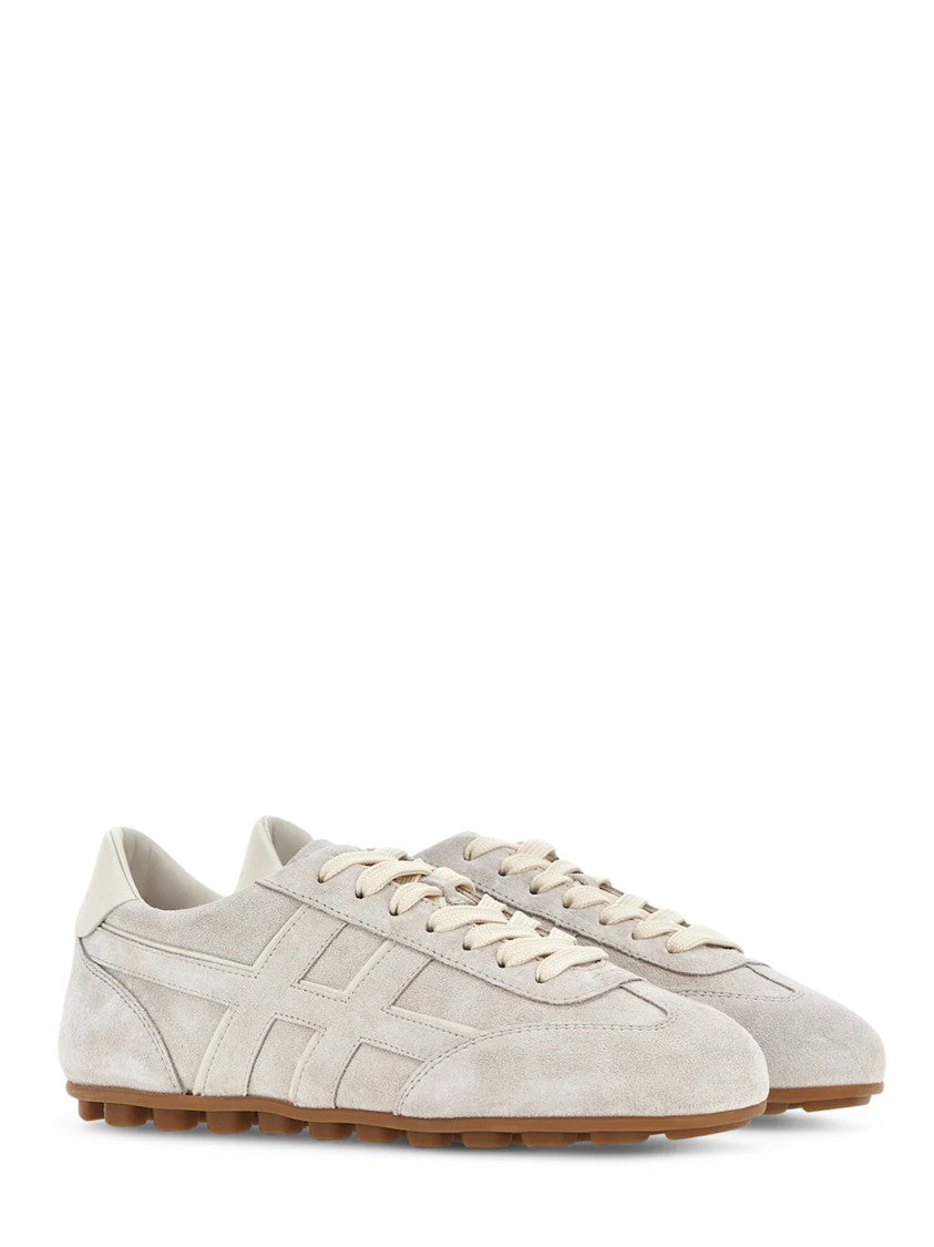 Hogan Low-Profile Suede Calfskin Sneakers With Contrasting Rubber Sole