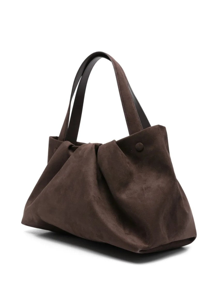 Themoirè Structured Minimalist Handbag With Top Handle And Detachable Strap