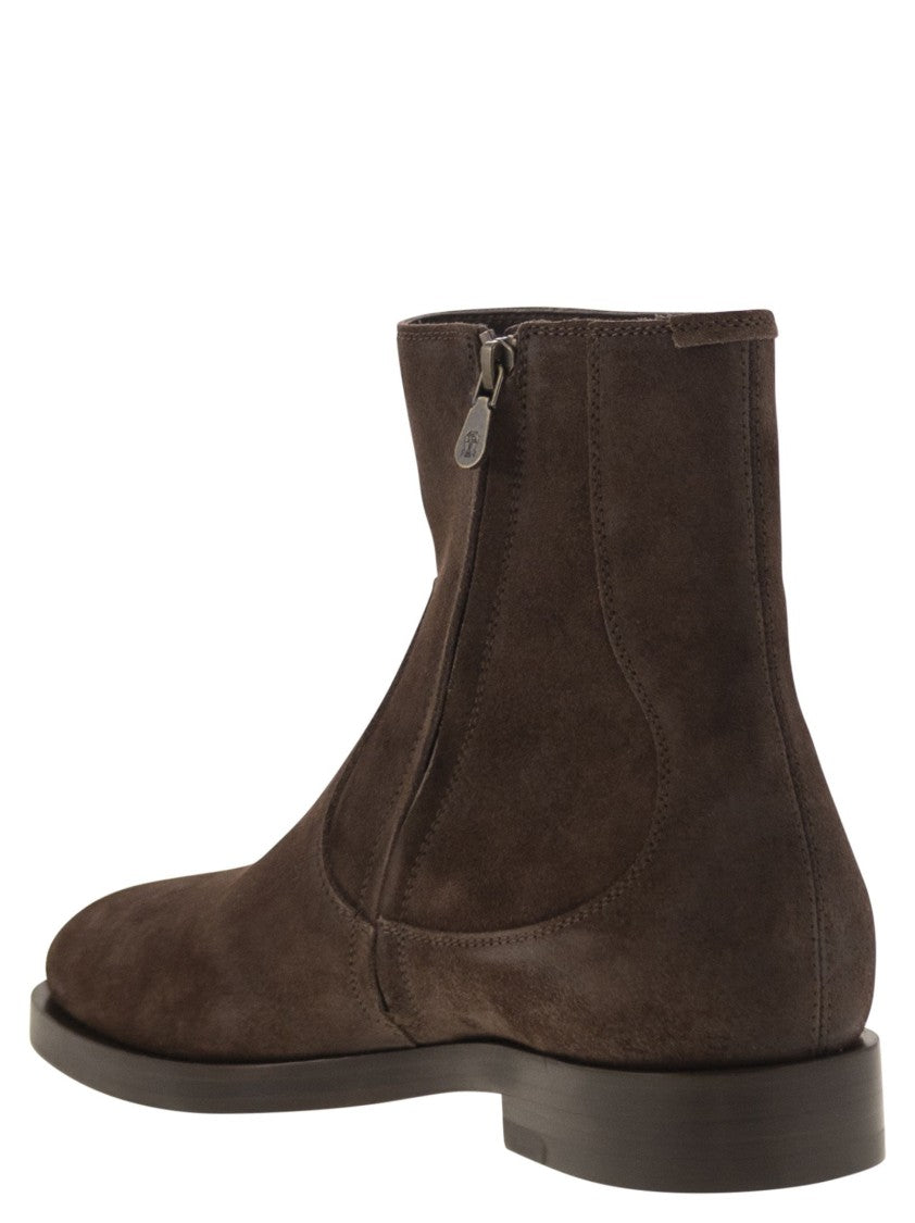 Brunello Cucinelli Chelsea Boot In Suede