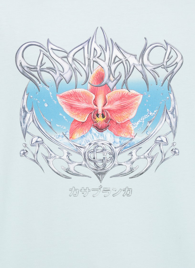 Casablanca Light Blue Cotton T-Shirt