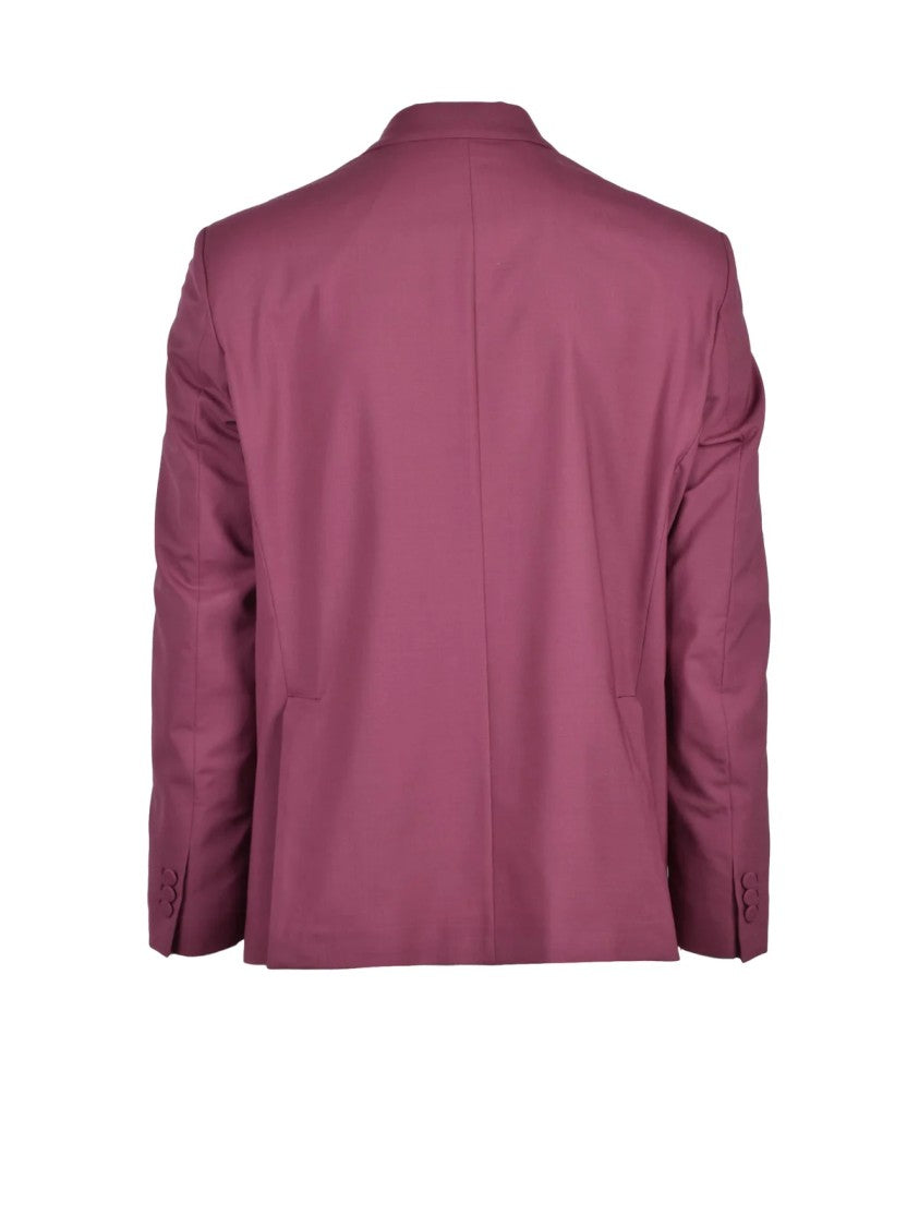Marsem Red Virgin Wool Polyester Elastane Men Suit