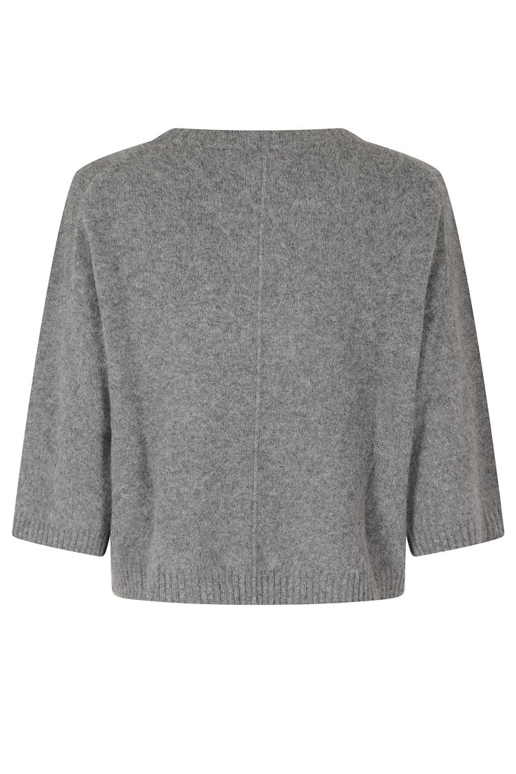 Loulou De Saison Azali Antracite Wool-Yak Boxy Crewneck Sweater