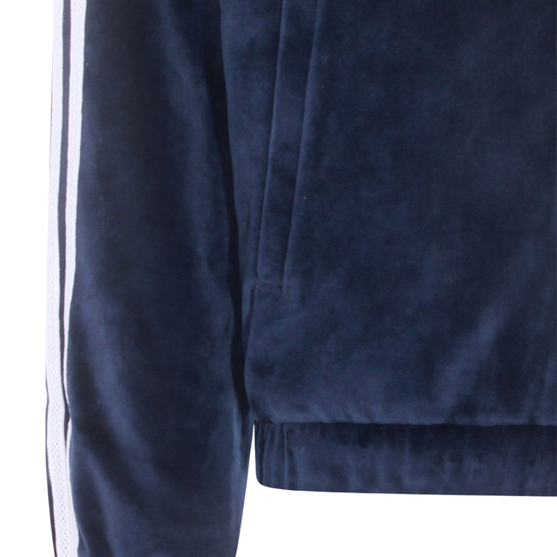 Adidas By Wales Bonner Navy Blue Velour Zip-Up Hoodie