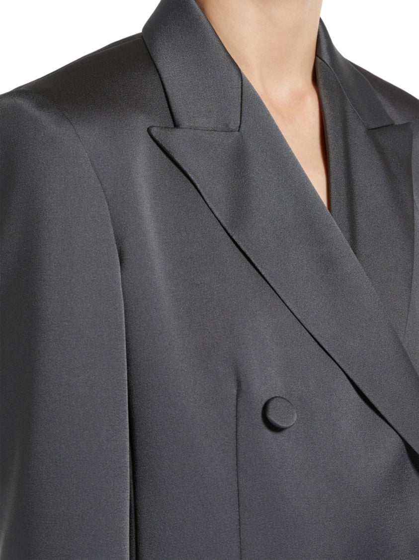 Max Mara Double-Breasted Envers Satin Blazer