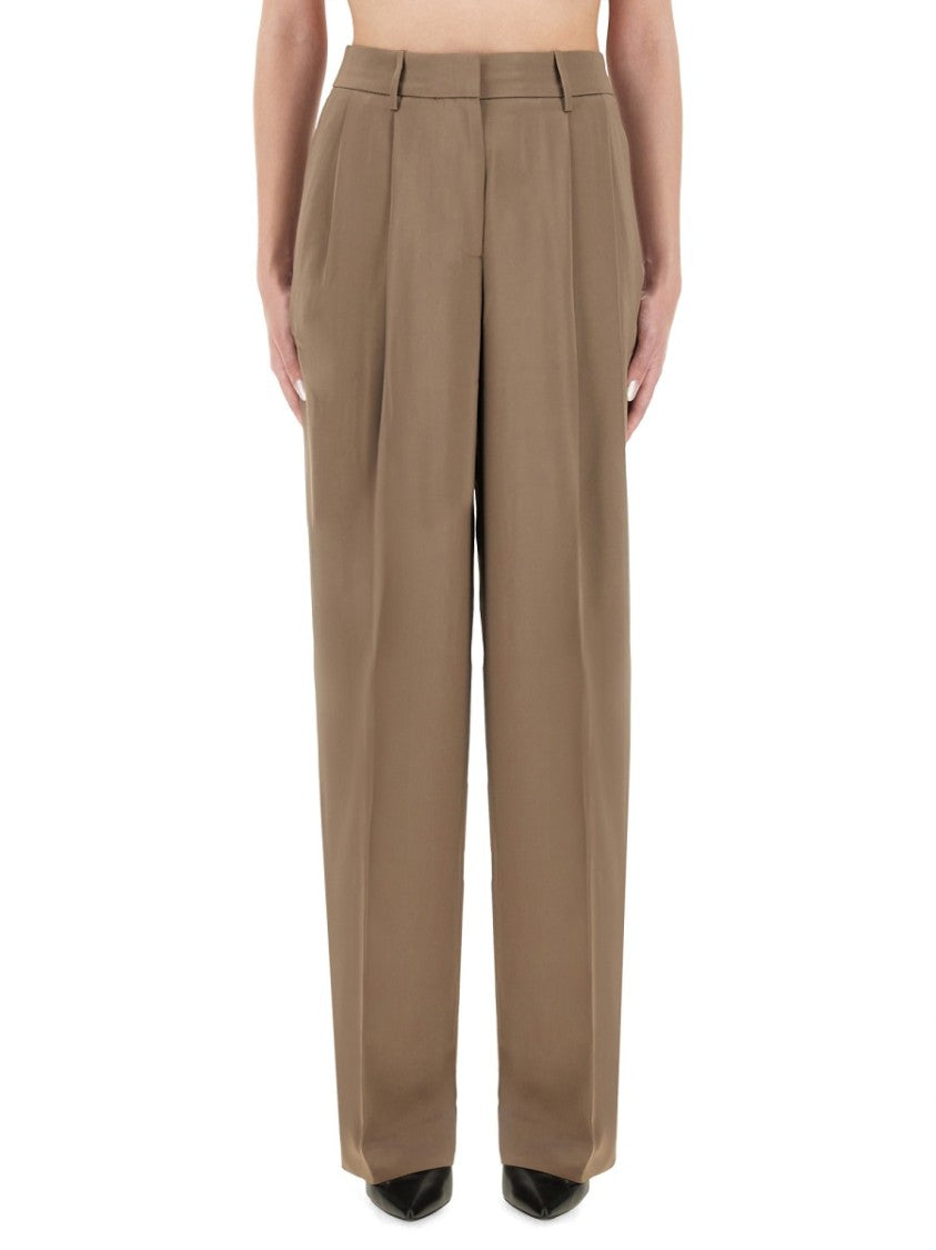 Michael Michael Kors High-Waisted Wide Leg Pants With Pleated Front