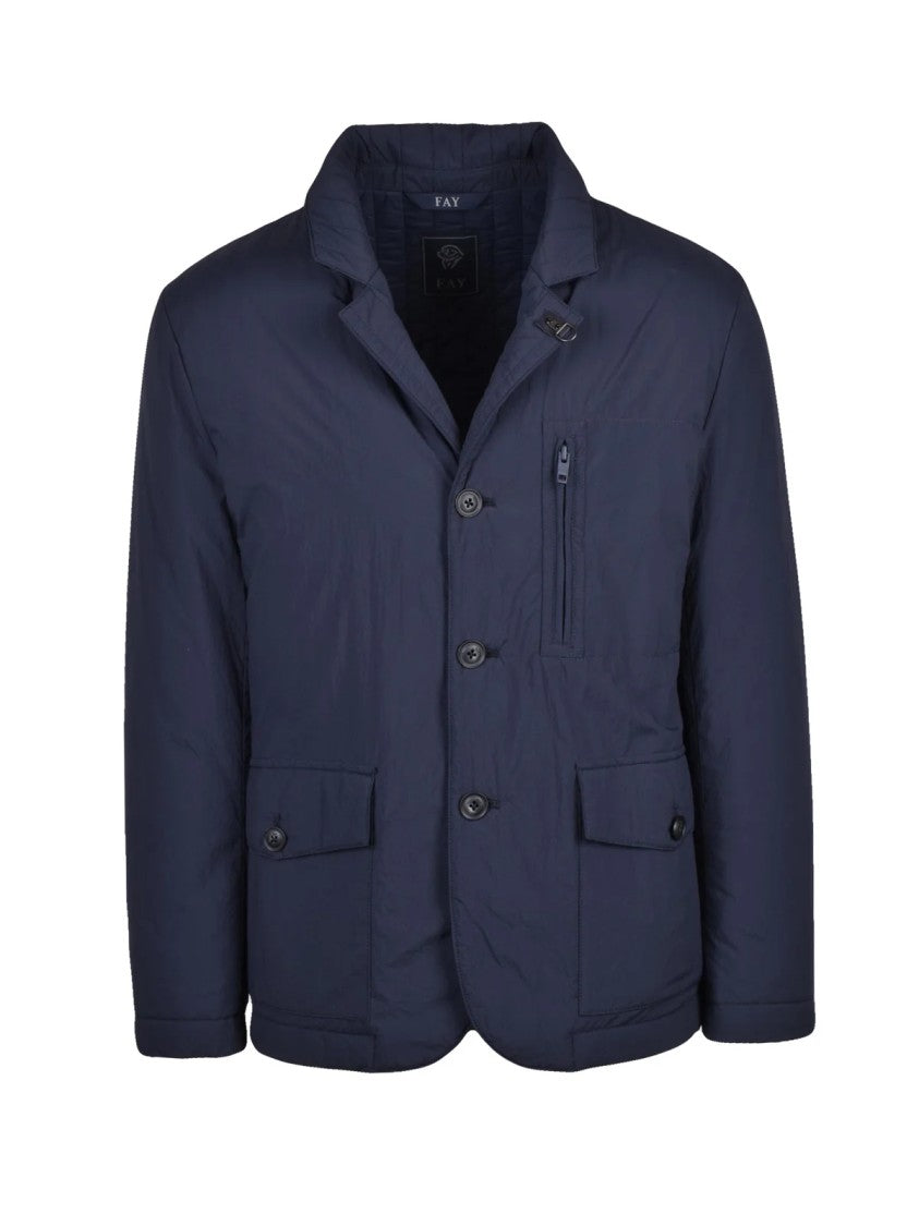 Fay Lightweight Blue Polyamide Quilted Jacket With Insulated Design