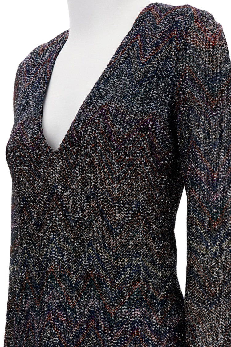 Missoni V-Neck Sequined Short Dress