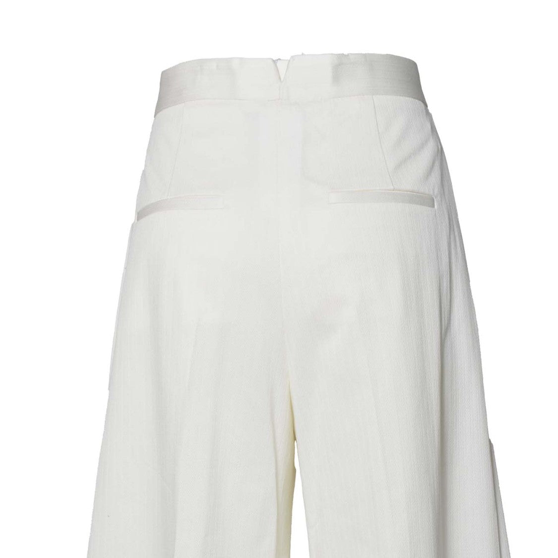 Max Mara Chenzia Wide Trousers In White Pinstriped Jacquard Cotton