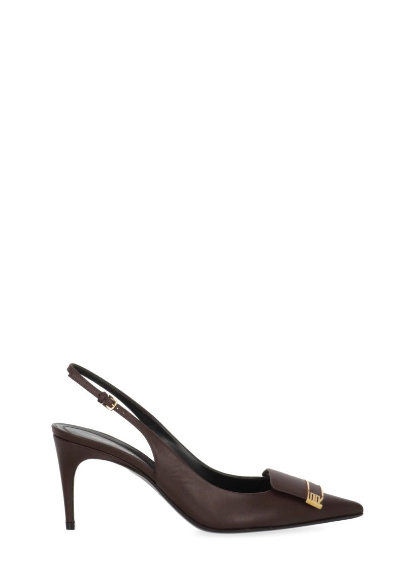 Sergio Rossi Burgundy Arrowhead Decorative Plaque Pumps