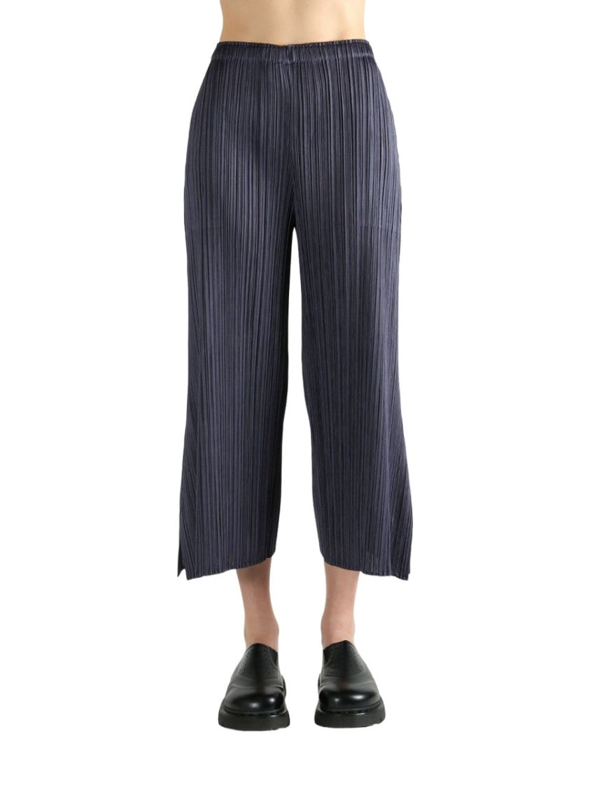 Pleats Please Issey Miyake Blue Monthly Colors Polyester Cropped Pants