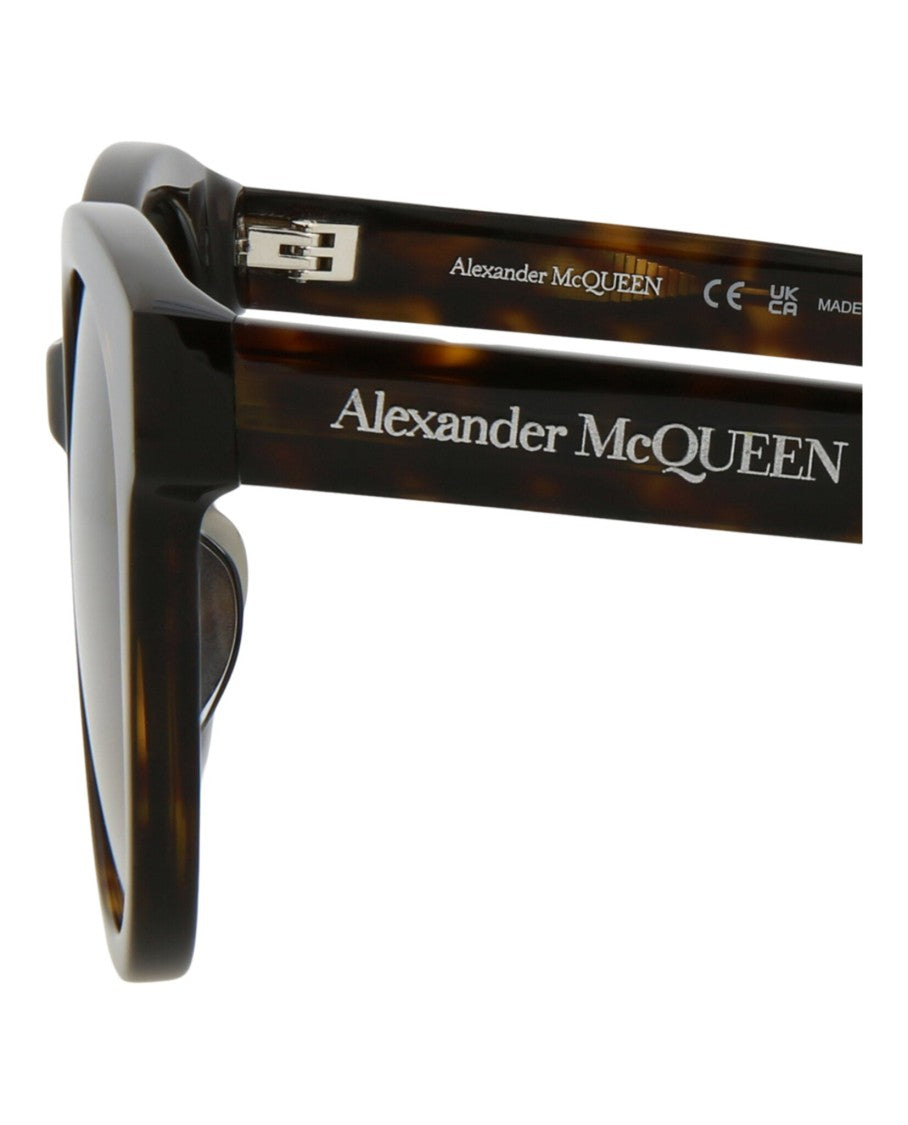 Alexander Mcqueen Tortoiseshell Round-Frame Acetate Sunglasses With Gradient Lenses