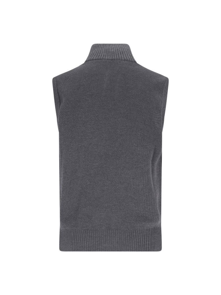 Canada Goose Grey Hybridge Knit Merino Wool Padded Sweater Vest