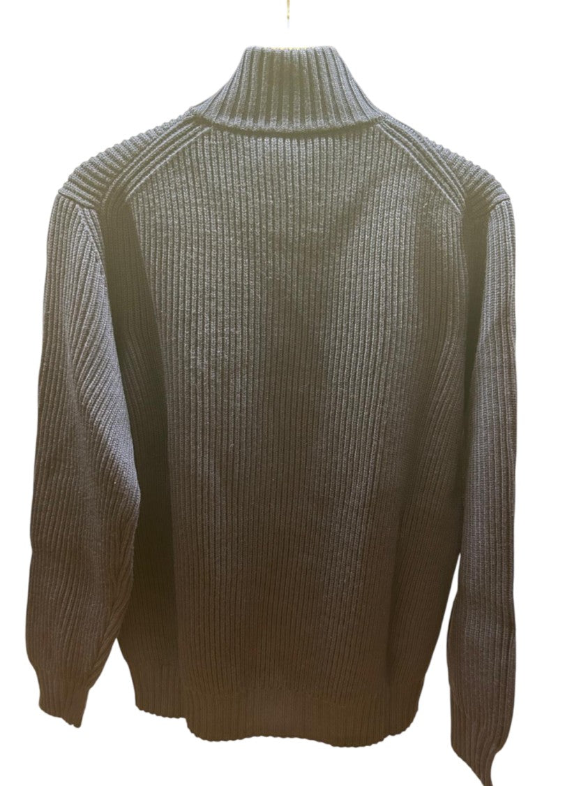Paolo Fiorillo Capri Ribbed Knit Cardigan With High Collar