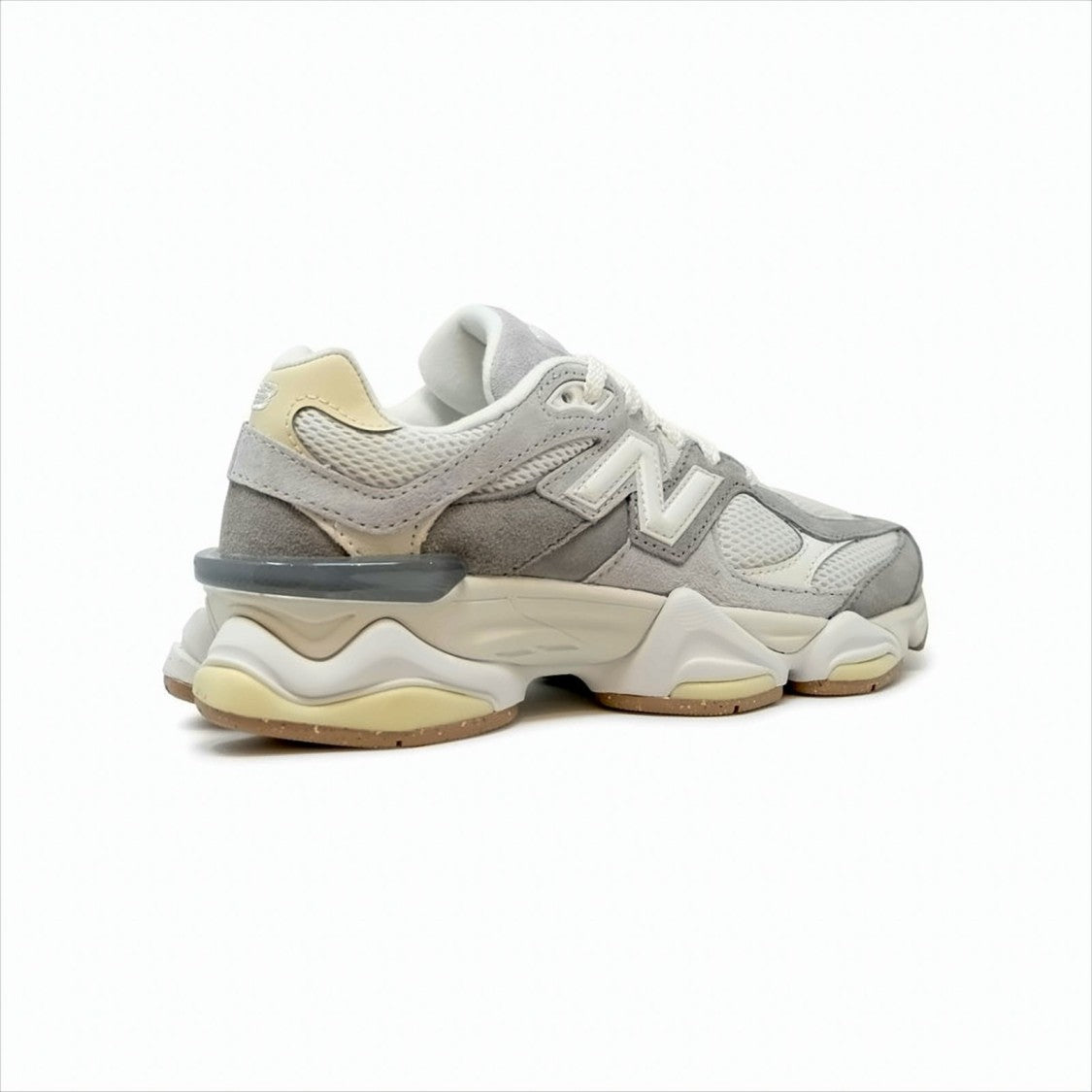 New Balance Slate Grey Suede And Mesh Sneakers With Layered Panels And Sculpted Sole