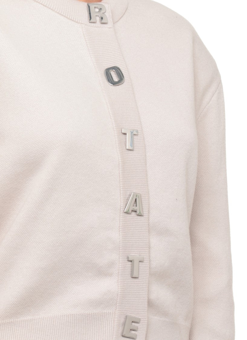 Rotate Structured Cropped Cardigan With Padded Shoulder Pads