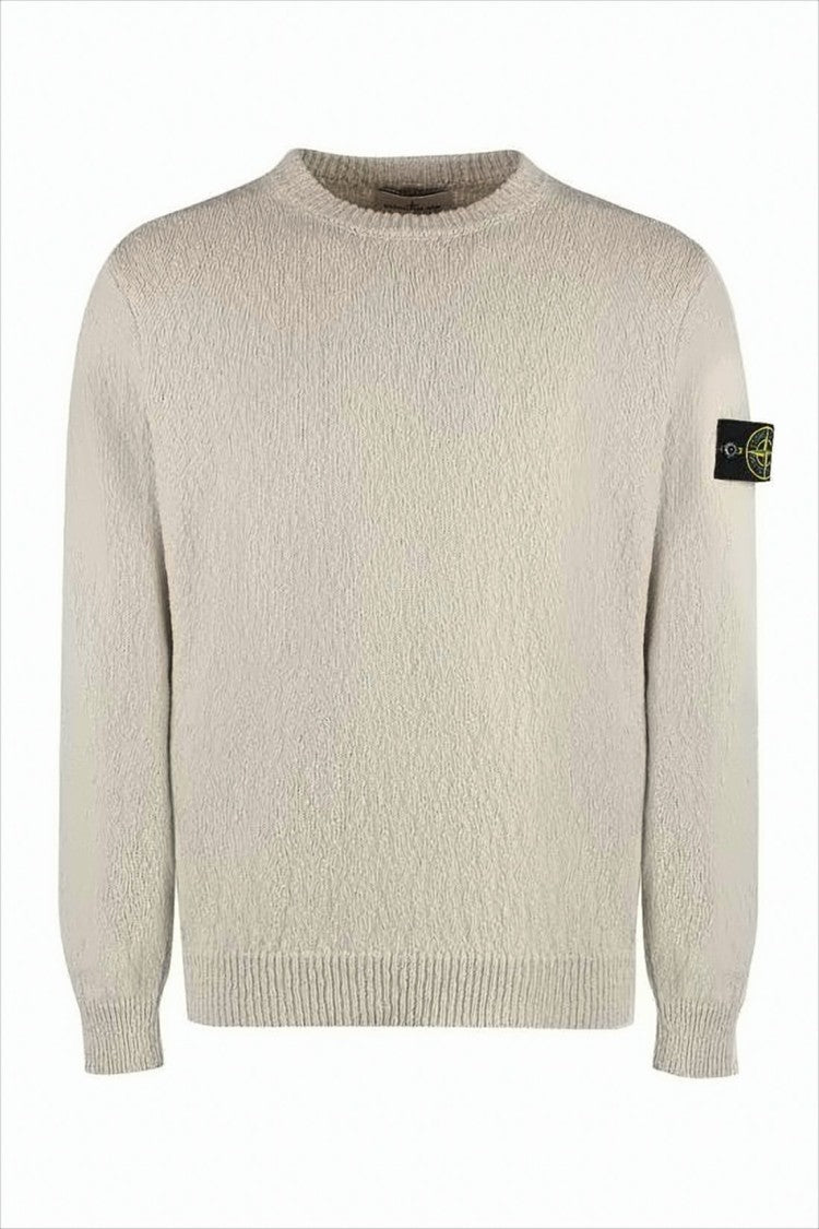Stone Island Textured Knit Sweater With Crew Neckline