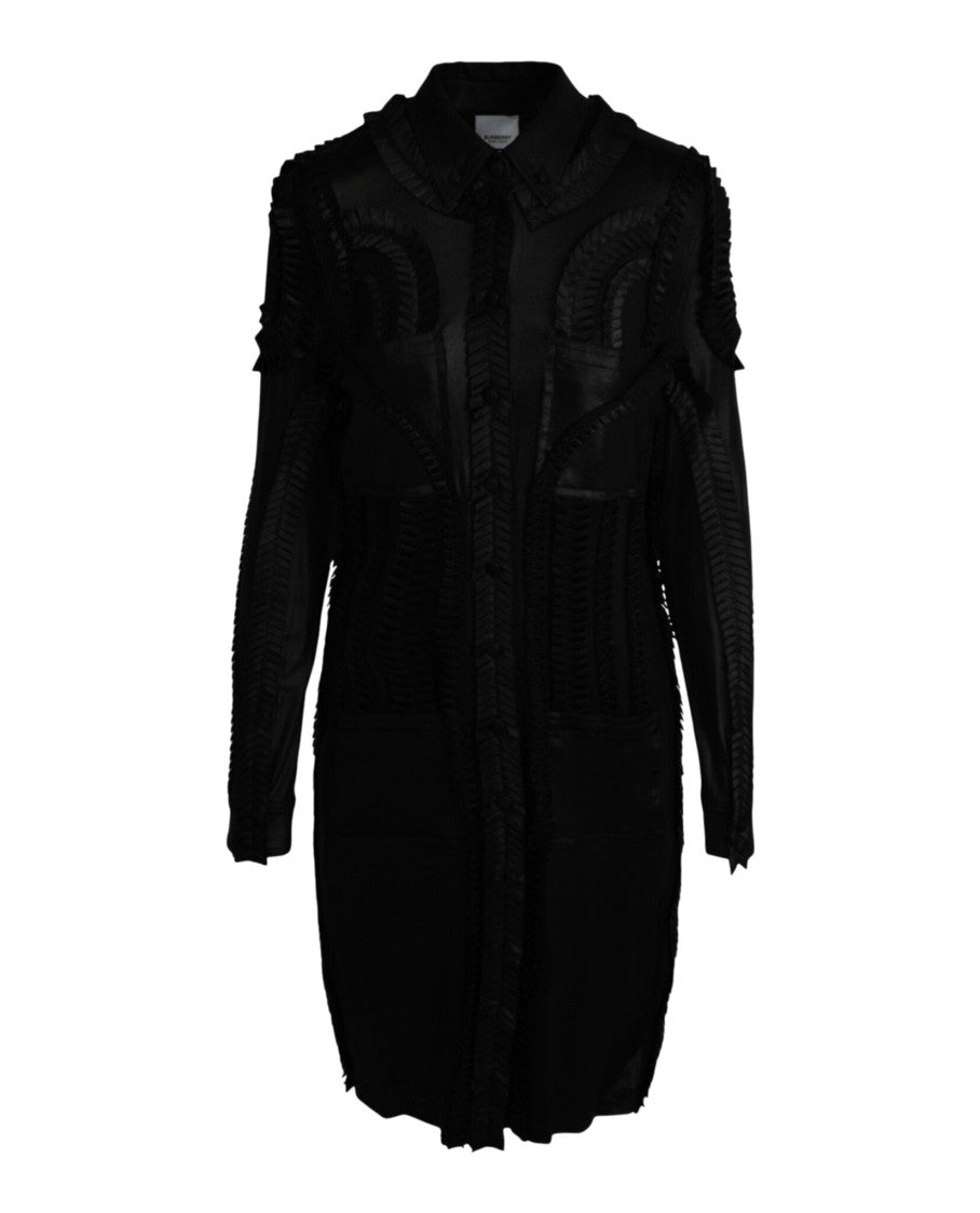 Burberry Pleated Stretch-Jersey Shirt Dress With Button-Down Collar