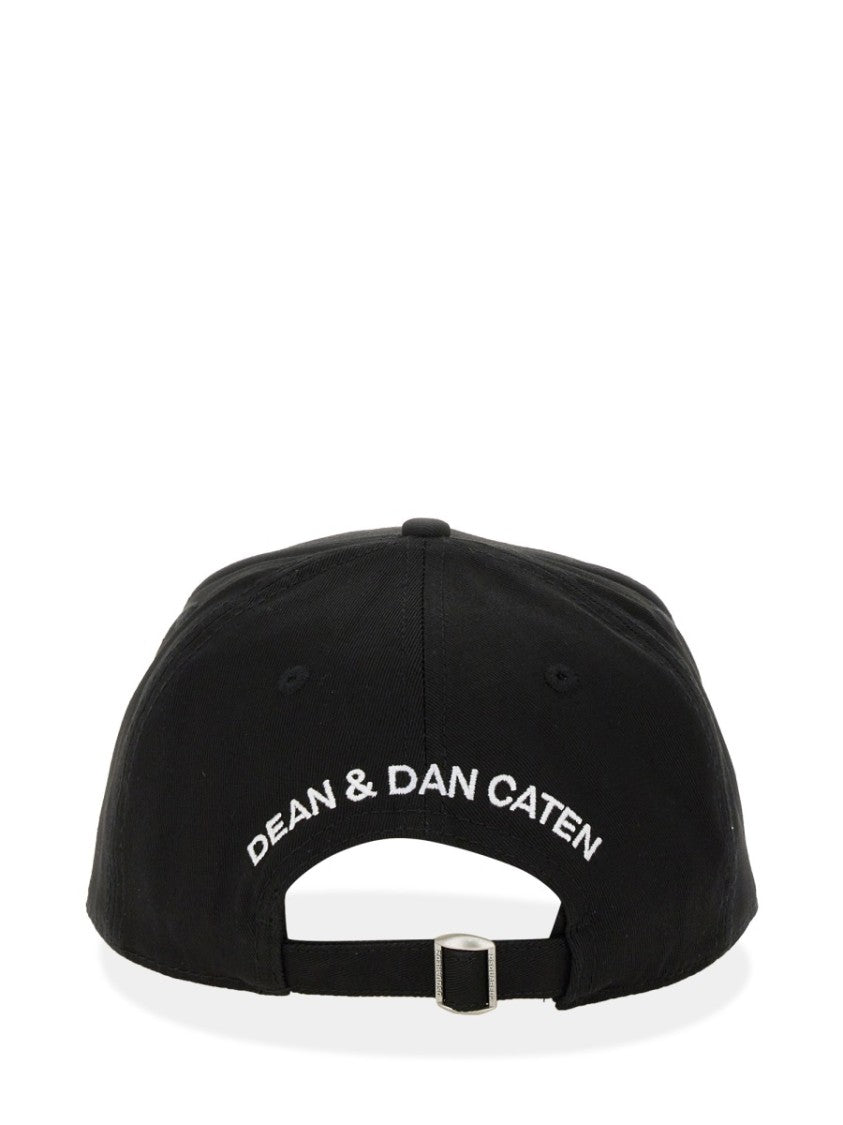 Dsquared2 Structured Black Baseball Cap With Prominent Logo