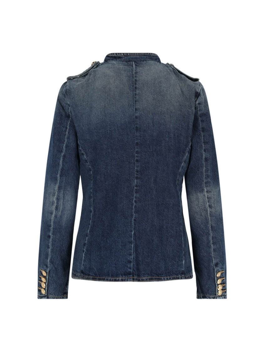 Nili Lotan "Geraldine" Denim Jacket Blue