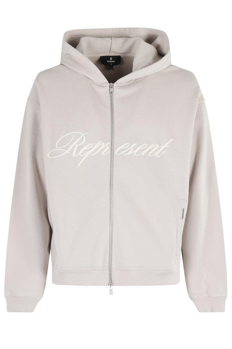 Represent Script Logo Zip Hoodie